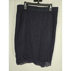 Ann Taylor Navy Lace Lined Skirt Women's 4 NWT New